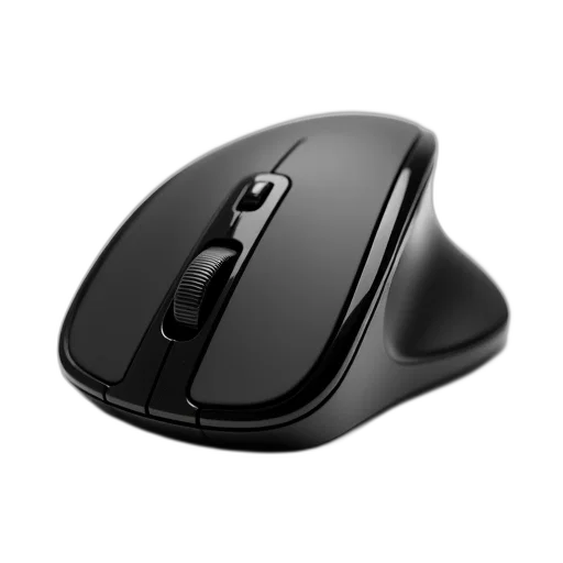 3d render, photorealistic, black, computer, mouse, smooth, surface, glossy transparent PNG cut-out