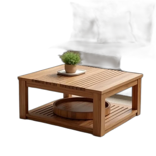 furniture, 3d render, photorealistic, wooden, coffee, table, striped, pattern transparent PNG cut-out