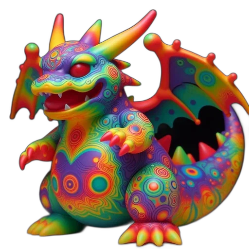 dragon, creature, animal, staff, 3d render, concept art, fantasy art, pixel art transparent PNG cut-out