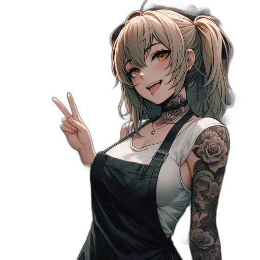 dress, staff, face, flower, anime, pixel art, cartoon, concept art transparent PNG cut-out