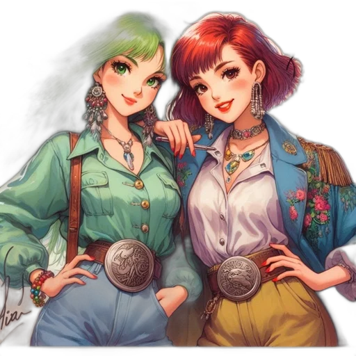 jewelry, staff, fantasy art, concept art, anime, oil painting, green, colorful transparent PNG cut-out