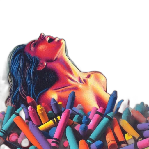photorealistic, oil painting, comic book art, vaporwave, neon lights, fire, colorful, neon transparent PNG cut-out