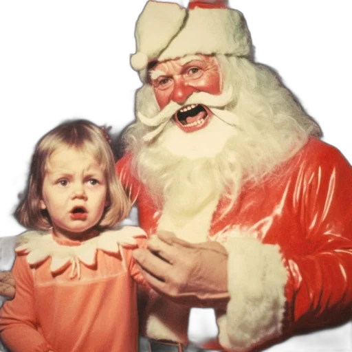 face, dress, young, girl, apprehensive, santa, lap, sits transparent PNG cut-out