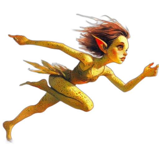 creature, dragon, concept art, fantasy art, 3d render, comic book art, underwater, golden transparent PNG cut-out