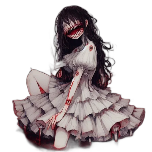 dress, creature, mask, face, pixel art, anime, concept art, fantasy art transparent PNG cut-out
