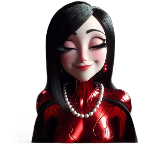 jewelry, face, robot, dress, 3d render, concept art, fantasy art, cartoon transparent PNG cut-out