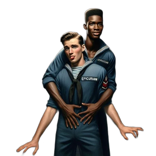 jacket, concept art, comic book art, cartoon, photorealistic, outer space, two, men transparent PNG cut-out