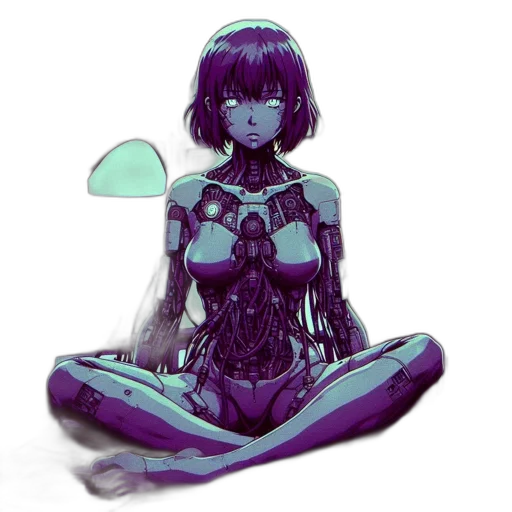 robot, dress, creature, mask, cyberpunk, concept art, pixel art, fantasy art transparent PNG cut-out