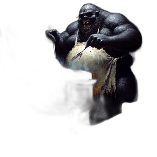 creature, animal, staff, concept art, fantasy art, photorealistic, comic book art, dark transparent PNG cut-out
