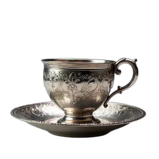 crown, jewelry, photorealistic, 3d render, two, victorian, silver, tea transparent PNG cut-out
