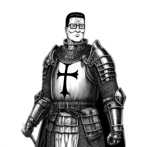 sword, staff, robot, fantasy art, cartoon, concept art, comic book art, armored transparent PNG cut-out