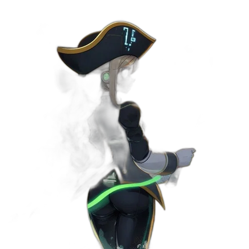 staff, weapon, hat, sword, concept art, 3d render, fantasy art, vaporwave transparent PNG cut-out
