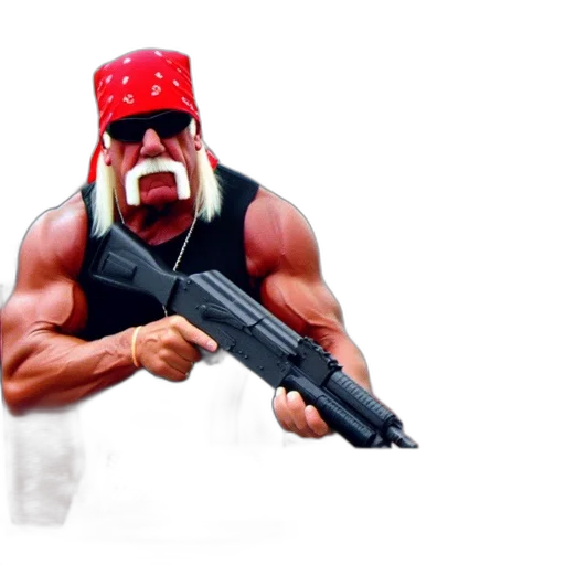 weapon, animal, concept art, pixel art, 3d render, photorealistic, satirical, digital transparent PNG cut-out