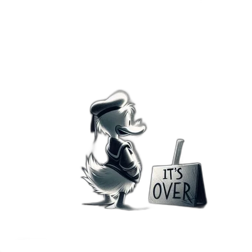 cartoon, character, resembling, donald, duck, stands, spotlight, gazing transparent PNG cut-out