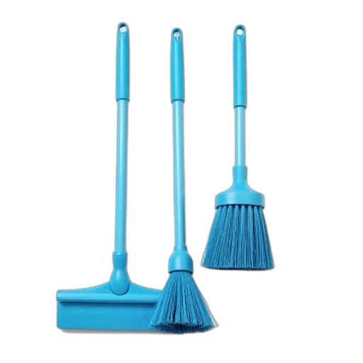 umbrella, blue, set, cleaning, tools, including, scrub, brush transparent PNG cut-out