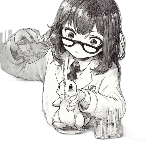 food, staff, animal, bottle, cartoon, anime, pencil sketch, photorealistic transparent PNG cut-out
