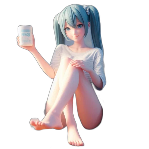 bottle, robot, dress, creature, pixel art, anime, concept art, vaporwave transparent PNG cut-out