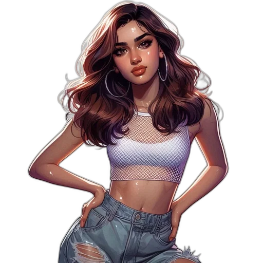 dress, jacket, concept art, fantasy art, comic book art, watercolor, neon lights, pastel transparent PNG cut-out