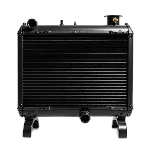 robot, black, radiator, three, rows, parallel, fins, displayed transparent PNG cut-out