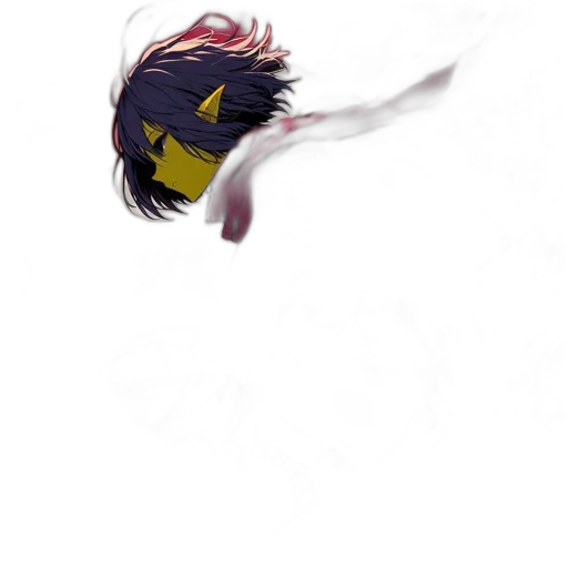 mask, creature, face, hair, concept art, anime, fantasy art, comic book art transparent PNG cut-out