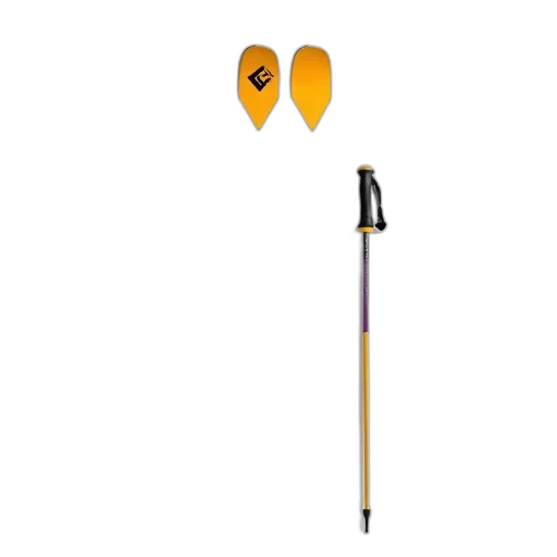 staff, umbrella, weapon, 3d render, pair, white, skis, orange transparent PNG cut-out