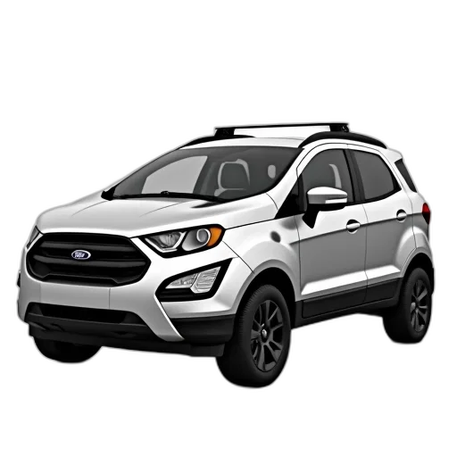 car, 3d render, silver, suv, black, roof, rack, parked transparent PNG cut-out