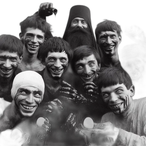 mask, face, staff, hair, photorealistic, fire, men, jovial transparent PNG cut-out