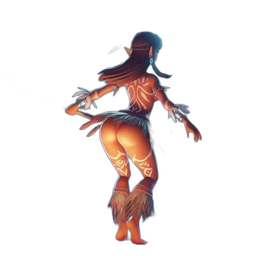 hair, creature, staff, dress, concept art, pixel art, fantasy art, 3d render transparent PNG cut-out