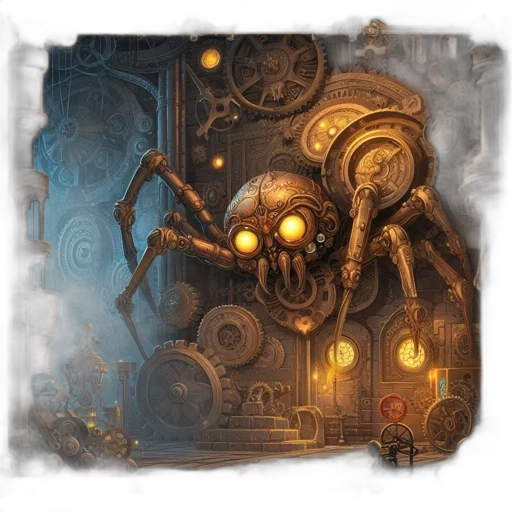 robot, creature, mask, concept art, fantasy art, pixel art, comic book art, golden transparent PNG cut-out