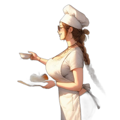 staff, dress, food, hat, concept art, pixel art, oil painting, photorealistic transparent PNG cut-out