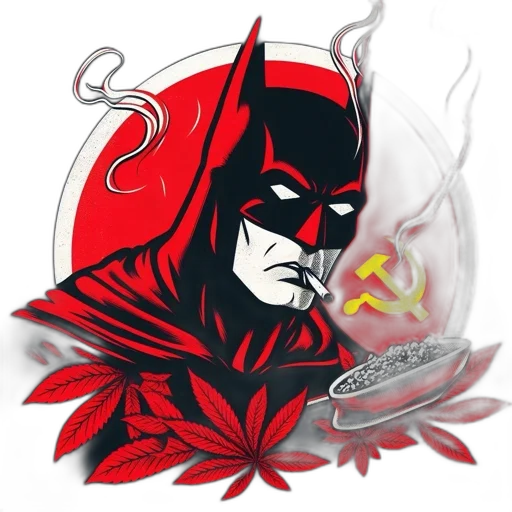 mask, comic book art, cartoon, concept art, fantasy art, fire, red, batman transparent PNG cut-out