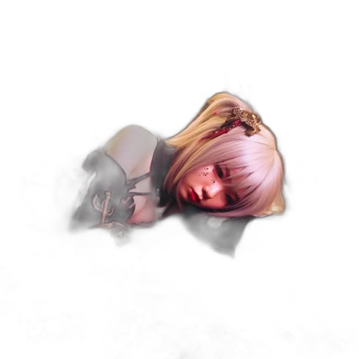 face, mask, hair, creature, photorealistic, 3d render, concept art, anime transparent PNG cut-out