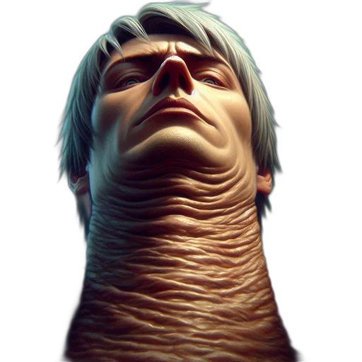 face, creature, animal, hair, 3d render, concept art, photorealistic, cyberpunk transparent PNG cut-out