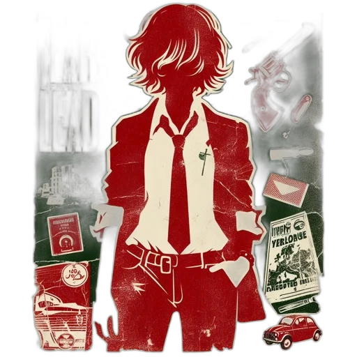 jacket, concept art, comic book art, fantasy art, anime, city street, fire, red transparent PNG cut-out