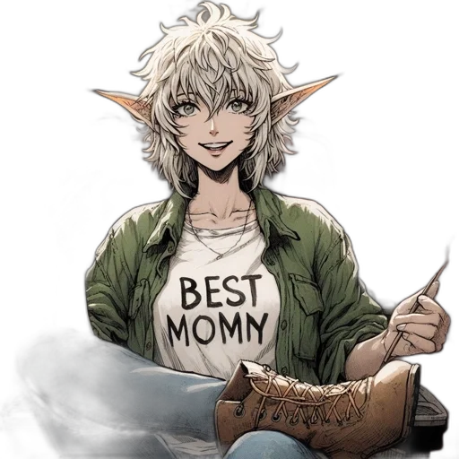 watercolor, anime, concept art, fantasy art, animated, character, possibly, elf transparent PNG cut-out