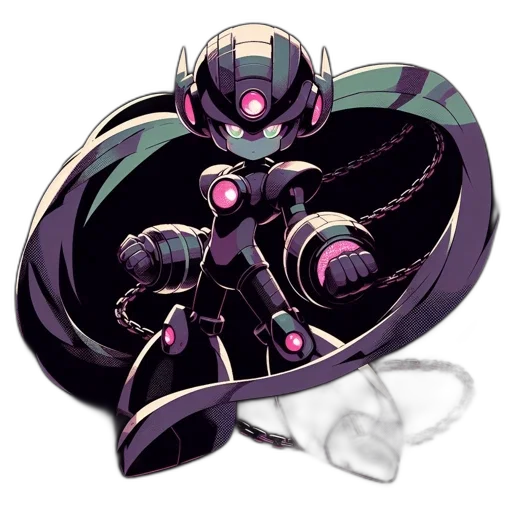 robot, staff, weapon, jewelry, pixel art, concept art, vaporwave, cyberpunk transparent PNG cut-out