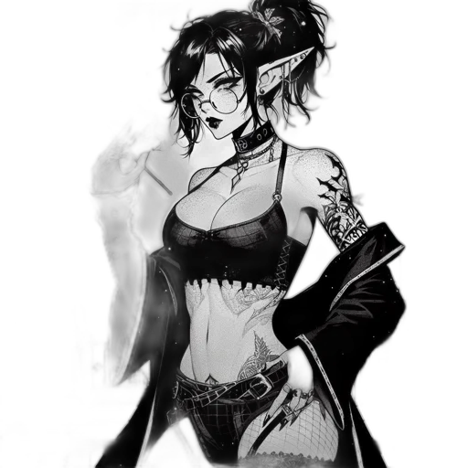 dress, staff, fantasy art, concept art, comic book art, cyberpunk, fire, dark transparent PNG cut-out