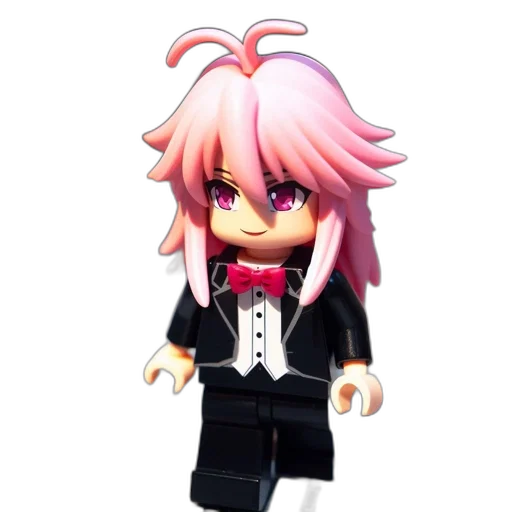staff, creature, jacket, hair, 3d render, concept art, cartoon, pixel art transparent PNG cut-out