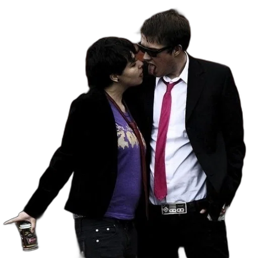 jacket, man, suit, pink, tie, woman, purple, shirt transparent PNG cut-out