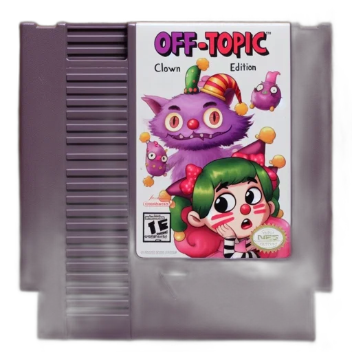 nes, cartridge, titled, off-topic, edition, featuring, quirky, design transparent PNG cut-out