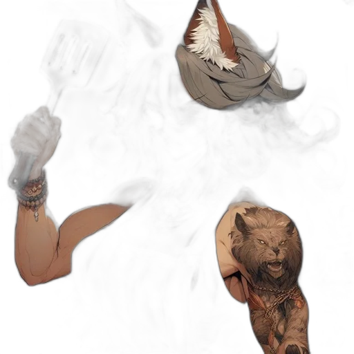 mask, face, staff, creature, concept art, fantasy art, photorealistic, 3d render transparent PNG cut-out