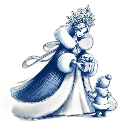 crown, dress, jewelry, concept art, fantasy art, pencil sketch, watercolor, snow transparent PNG cut-out