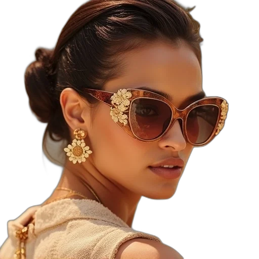 jewelry, photorealistic, 3d render, golden, earth tones, chanel, spring, summer transparent PNG cut-out