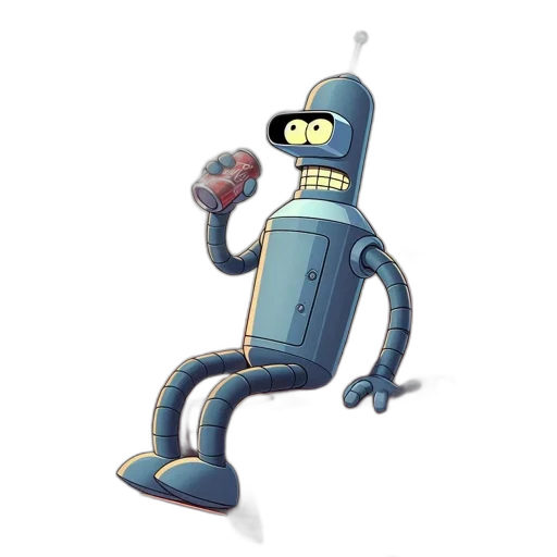 robot, bottle, creature, staff, concept art, 3d render, cartoon, pixel art transparent PNG cut-out