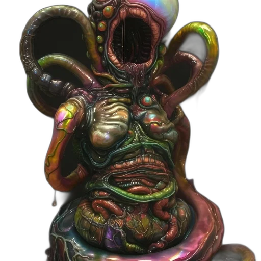 mask, creature, staff, face, 3d render, concept art, fantasy art, photorealistic transparent PNG cut-out