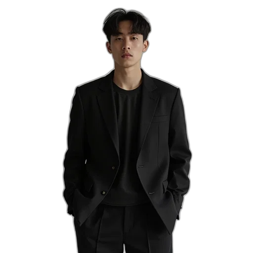 jacket, staff, monochrome, dark transparent PNG cut-out