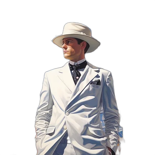hat, jacket, staff, face, photorealistic, concept art, oil painting, 3d render transparent PNG cut-out