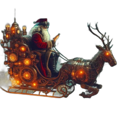 crown, dragon, concept art, fantasy art, photorealistic, 3d render, steampunk, santa transparent PNG cut-out