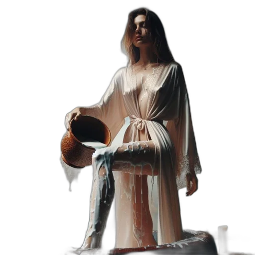 dress, 3d render, concept art, photorealistic, oil painting, woman, light, robe transparent PNG cut-out