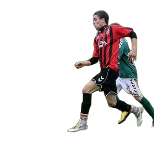 animal, soccer, player, red, black, striped, jersey, chases transparent PNG cut-out
